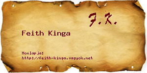 Feith Kinga névjegykártya